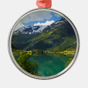 Lake Floen scenic, Norway Metal Tree Decoration