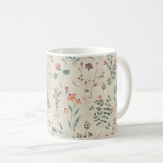 Lake flora watercolor wildflowers coffee mug