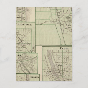 Lake Forest, Elgin, Waukegan, Woodstock Postcard