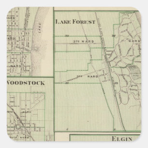 Lake Forest, Elgin, Waukegan, Woodstock Square Sticker