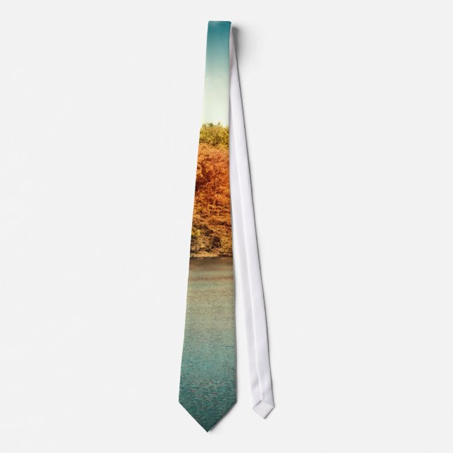 Lake Forest Trees Water Men's Tie (Front)
