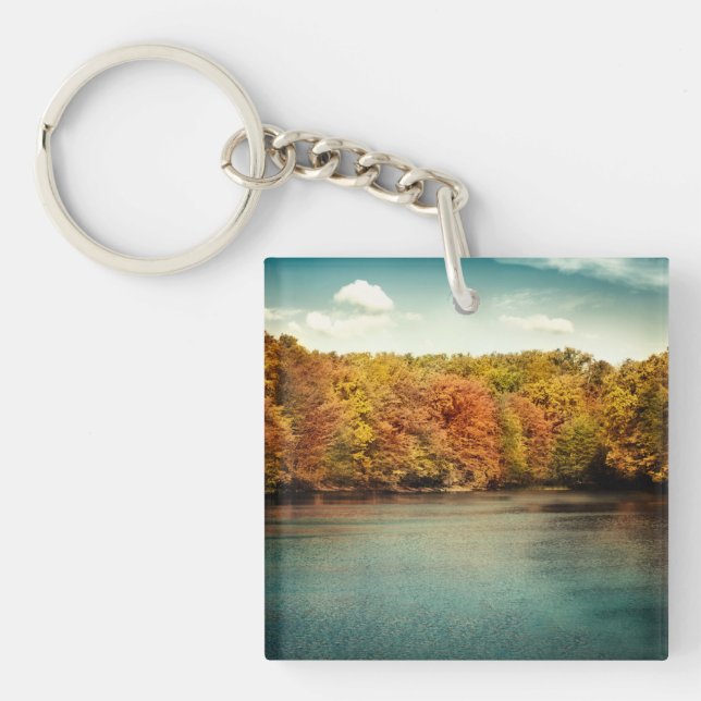 Lake Forest Trees Water Safar Key Chain (Front)