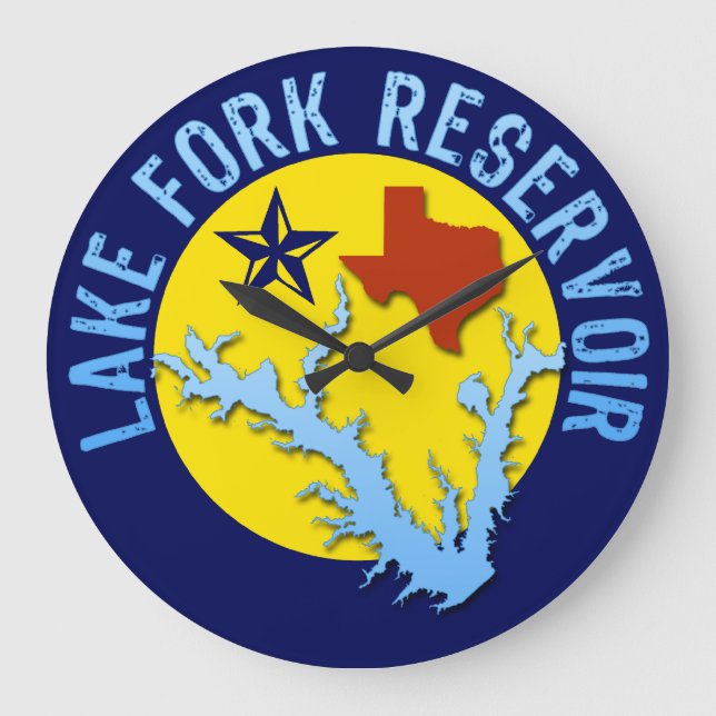 Lake Fork Reservoir, Texas Bass Fishing Large Clock (Front)