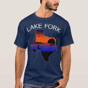 Lake Fork Reservoir Texas Fisherman Fishing at Sun T-Shirt