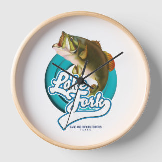 Lake Fork Texas Fishing logo. Clock