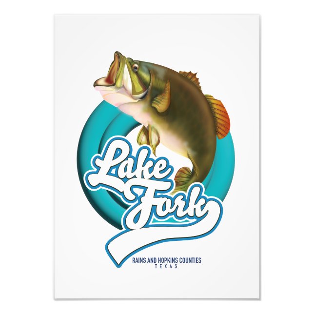 Lake Fork Texas Fishing logo. Photo Print (Front)