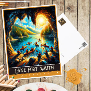 Lake Fort Smith, Arkansas   Vintage Painting Postcard