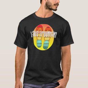 Lake Freeman Indiana Retro Flipflop Sunset Graphic T-Shirt