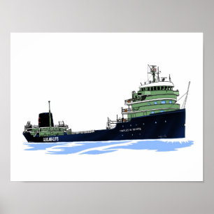 Lake freighter Charles White Cliffs Poster