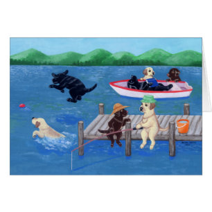 Lake Fun Labradors Painting