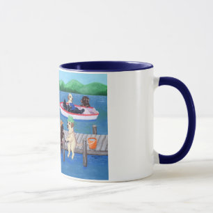 Lake Fun Labradors Painting Mug
