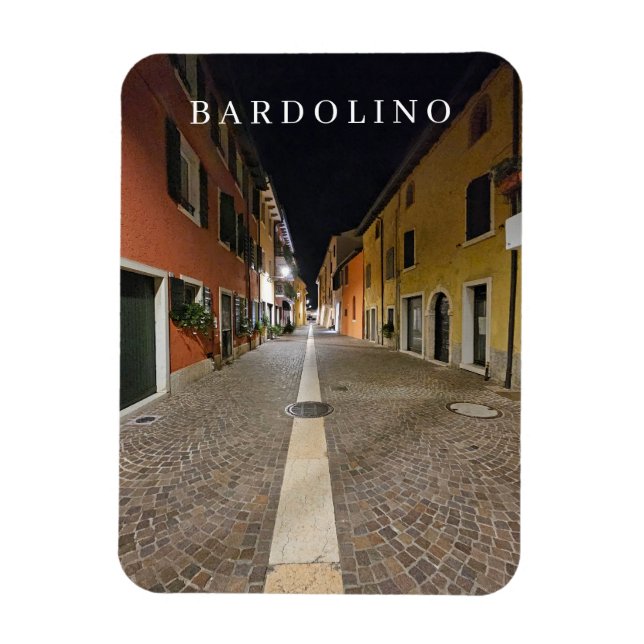Lake Garda Bardolino at night view fridge magnet (Vertical)