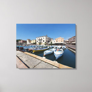Lake Garda Bardolino harbour view canvas print