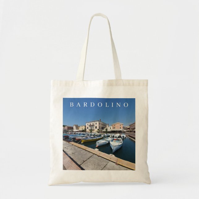 Lake Garda Bardolino harbour view tote bag (Front)