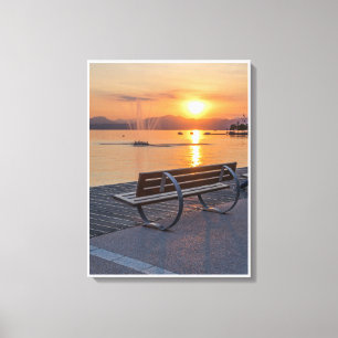 Lake Garda Bardolino sunset view canvas print