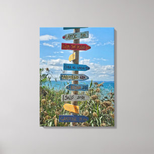 Lake Garda directions sign view canvas print