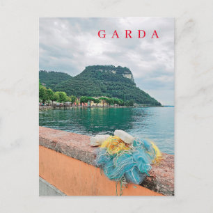 Lake Garda fishing nets view postcard