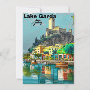 Lake Garda Italy Postcard, Italy Travel Postcard, Invitation