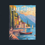 Lake Garda Italy Travel Art Vintage Fleece Blanket<br><div class="desc">Lake Garda vector art design. Lake Garda,  in northern Italy,  is known for its crystal clear water. At the south end,  the town of Sirmione is dominated by the Rocca Scaligera,  a fortress with harbour views.</div>