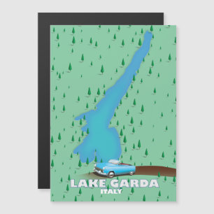 Lake Garda Italy travel poster map