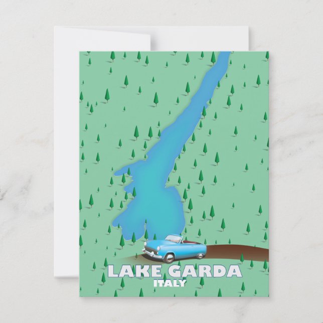 Lake Garda Italy travel poster map (Front)