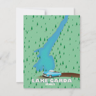 Lake Garda Italy travel poster map