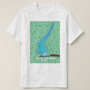 Lake Garda Italy travel poster map T-Shirt