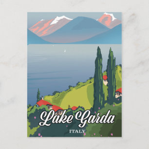 Lake Garda Italy Travel poster Postcard