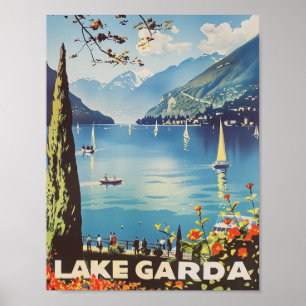 Lake Garda Italy Vintage Famous Travel Place Poster