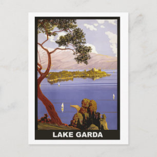 Lake Garda, Italy, vintage travel postcard