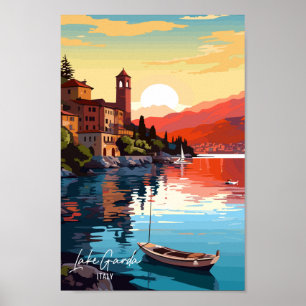 Lake Garda Italy Vintage Travel Poster