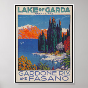 Lake Garda Italy Vintage Travel Poster