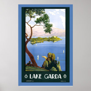 Lake Garda Italy Vintage Travel Poster Print