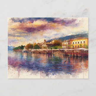 Lake Garda (Lago di Garda) - Watercolor Splash Postcard