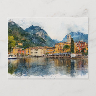 Lake Garda (Lago di Garda) - Watercolor Splash Postcard