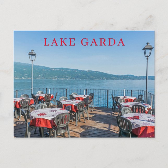 Lake Garda lakeside restaurant view postcard (Front)