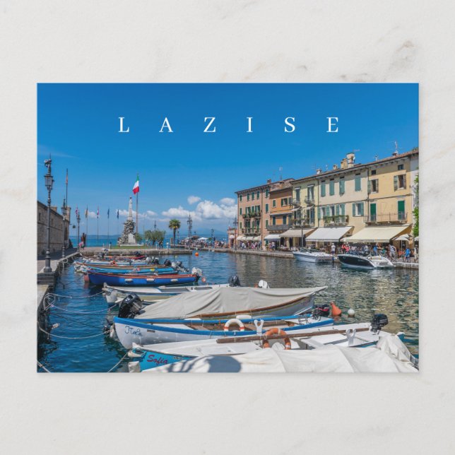 Lake Garda Lazise harbour view postcard (Front)