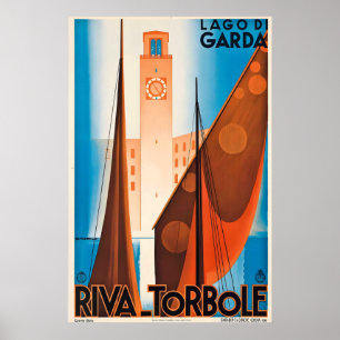 Lake Garda Nago–Torbole Italy Vintage Travel Poster