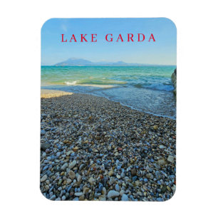 Lake Garda pebbled beach view fridge magnet
