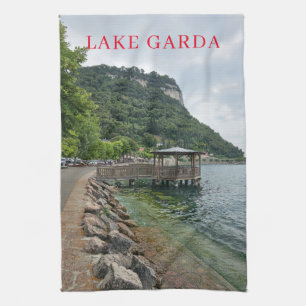 Lake Garda pier view tea towel
