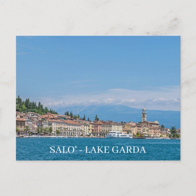 Lake Garda Salo' view postcard (Front)