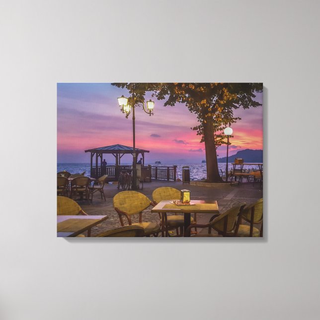 Lake Garda spectacular sunset view canvas print (Front)