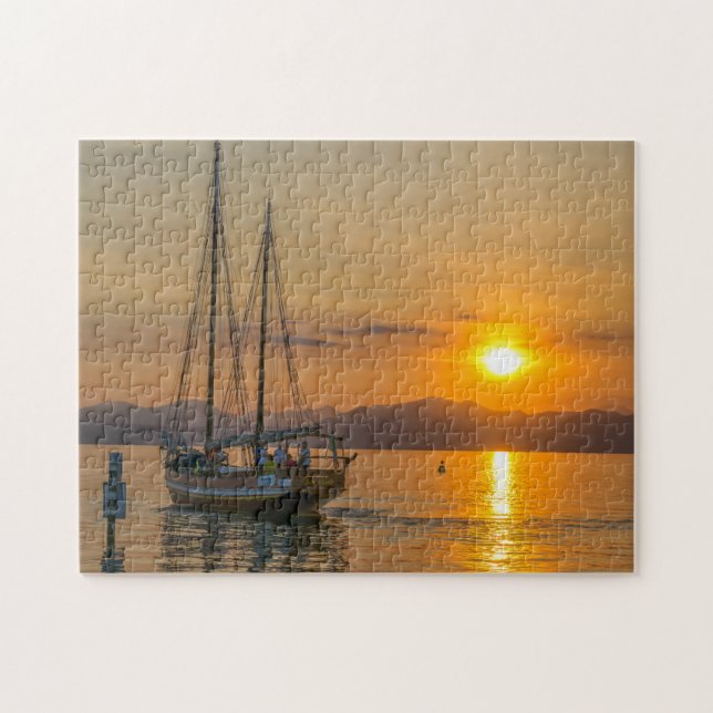 Lake Garda sunset cruise puzzle (Horizontal)