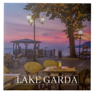 Lake Garda sunset view ceramic tile