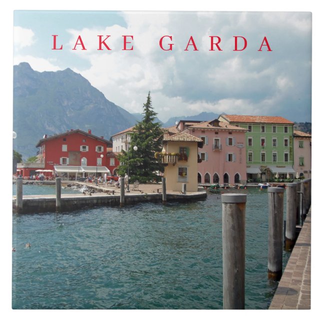 Lake Garda Torbole view ceramic tile (Front)
