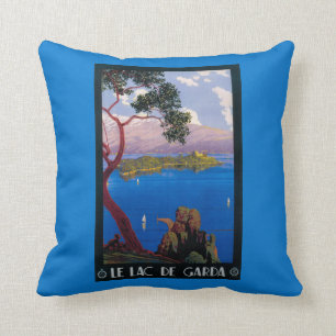 Lake Garda Travel Promotional Poster Cushion