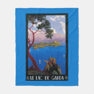 Lake Garda Travel Promotional Poster Fleece Blanket