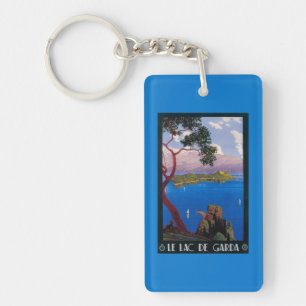 Lake Garda Travel Promotional Poster Key Ring