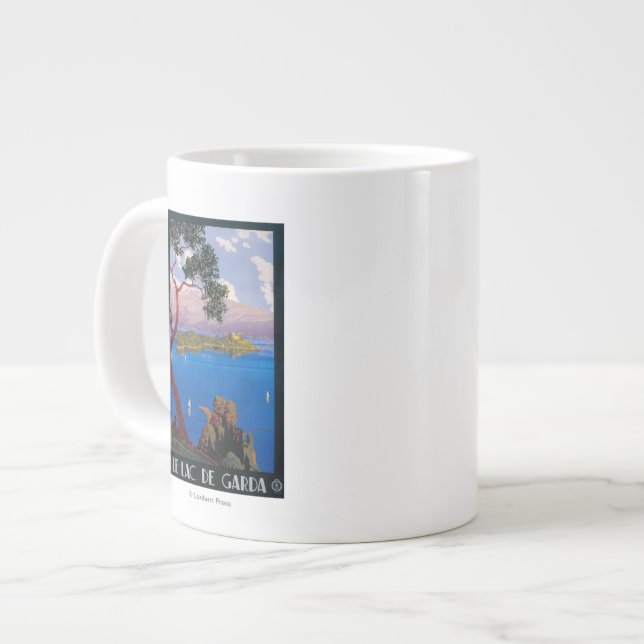 Lake Garda Travel Promotional Poster Large Coffee Mug (Front Left)