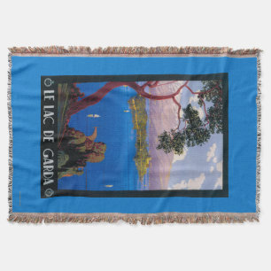 Lake Garda Travel Promotional Poster Throw Blanket